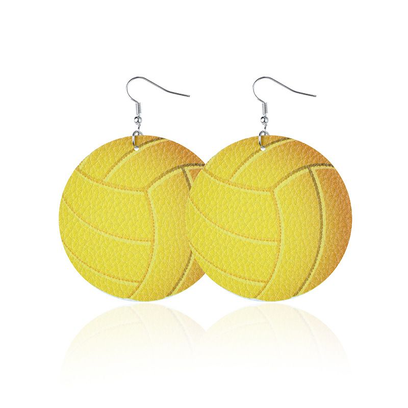 pendientes de pelota, pendientes de rugby, pendientes de pelota con purpurina y lentejuelas, pendientes de cuero de colores_voghion.com
