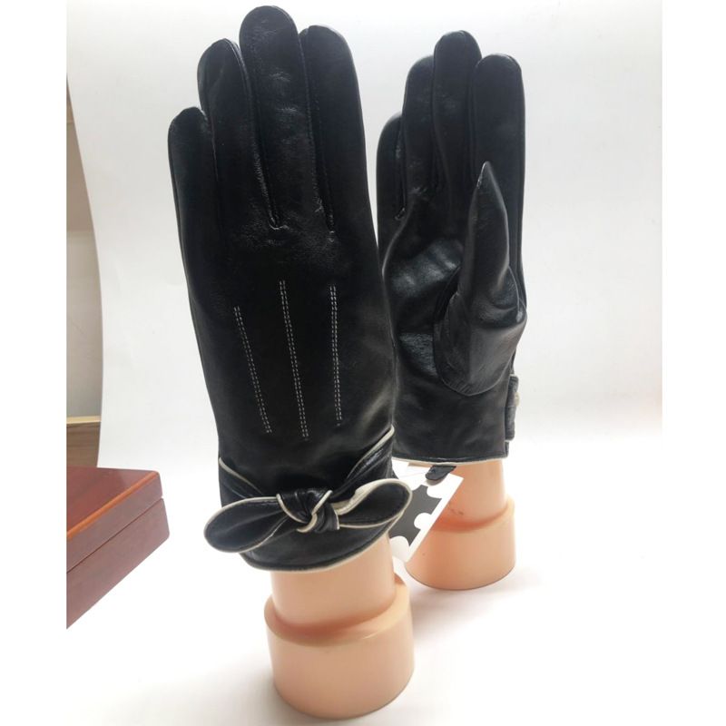 Women's Genuine Leather Ladies Autumn Winter Touchscreen Butterfly Sheepskin Fleece Lined Windproof Warm Gloves_voghion.com