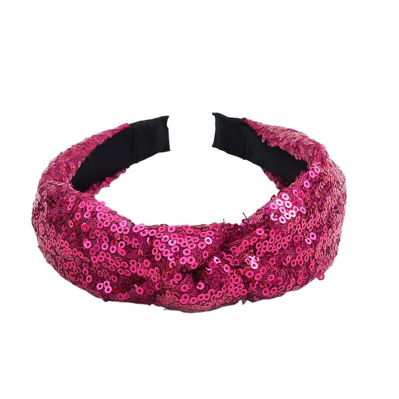 Semplice nodo, fiocco incrociato, paillettes colorate, elegante fascia per capelli in tessuto da donna_voghion.com