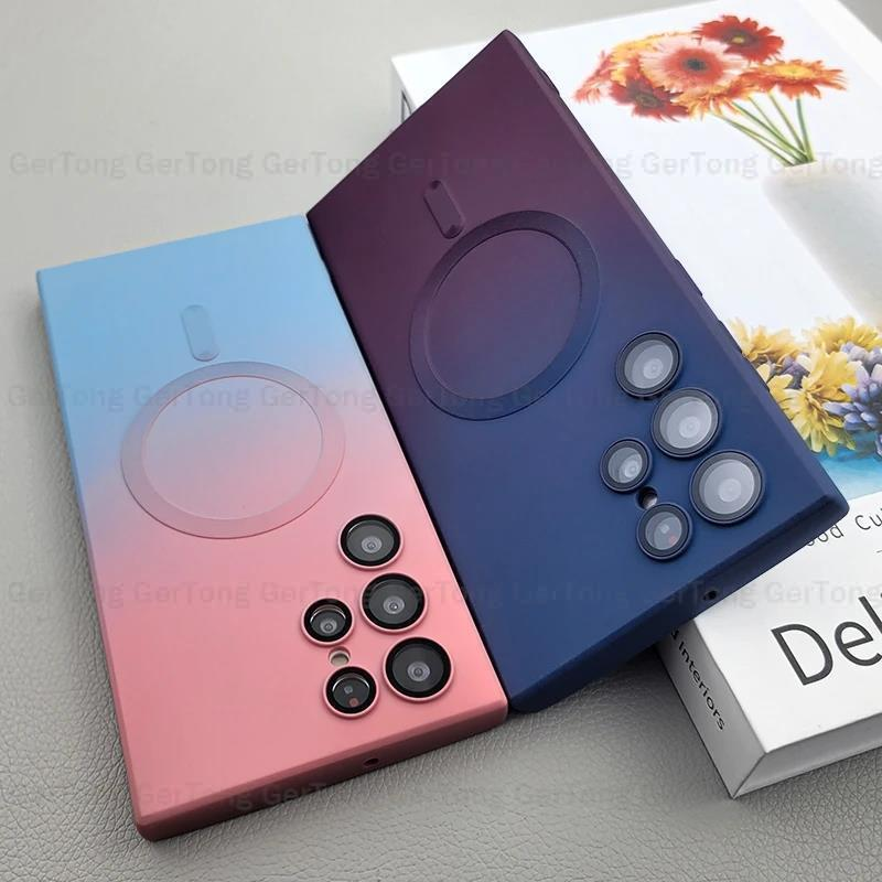 Rainbow Gradient Color Case For Samsung Galaxy S23 S22 S21 Plus Ultra S23Ultra S23+ S 23 22 Ultra 5G For Magsafe_voghion.com