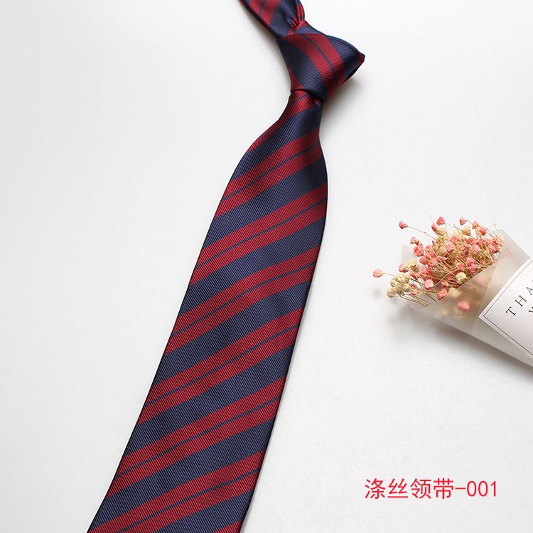 Shengzhou Direct Men's Trendy 8cm Business Formal Casual Work Striped Red Hand-Tied Tie_voghion.com