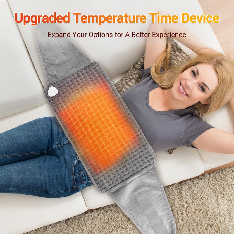 9-Level Electric Heating Pad – Ultra-Soft Thermal Blanket For Back & Waist Pain Relief (30x60cm, AC Powered, Adjustable Heat)_voghion.com