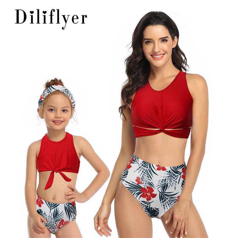 Maillot de bain familial Maillot de bain bikini Maillot de bain mode taille haute_voghion.com