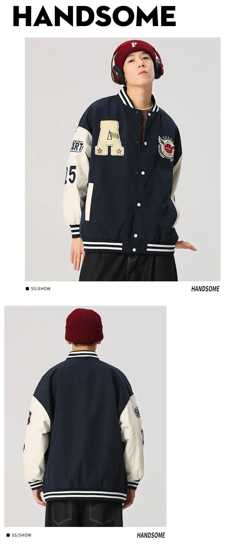 2025 Uomo Donna Vintage Bomber Giacca Giovane Harajuku Varsity Baseball Giacca Coreana Modalità College Uniforme All'ingrosso Y2K Straße Mäntel_voghion.com