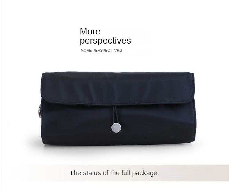 Wasserdichte Roll-Make-up-Pinseltasche aus Nylon für die Reiseorganisation_voghion.com