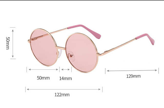 Retro apvalūs akiniai nuo saulės vaikams 2-8 metų kūdikių akiniai britiško stiliaus metaliniai saulės akiniai nuo saulės Visor Mirror Uv400_voghion.com