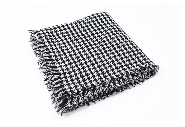 Xales unissex primavera e inverno feminino preto e branco mil pássaros cachecol quadrado cachecol_voghion.com