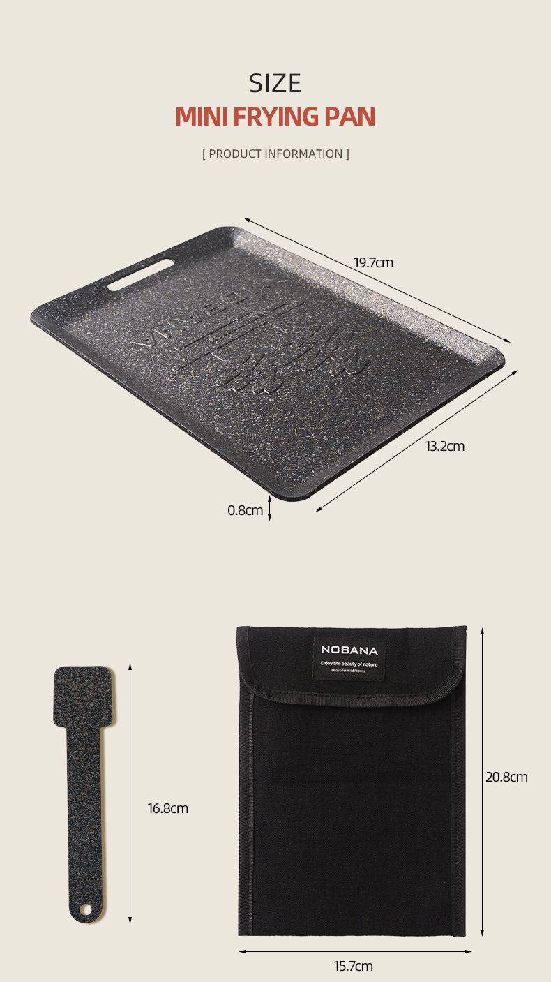 Mini Camping Grill Pan - Non-Stick Portable Skillet For BBQ Fish & Steak Compact Outdoor Cooking Set_voghion.com