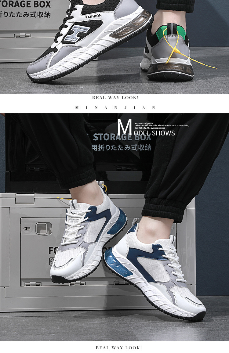 Chaussures hommes 2023 chaussures de sport respirantes chaussures décontractées antidérapantes garçons style coréen chaussures à la mode mode all-match chaussures en maille d'été_voghion.com