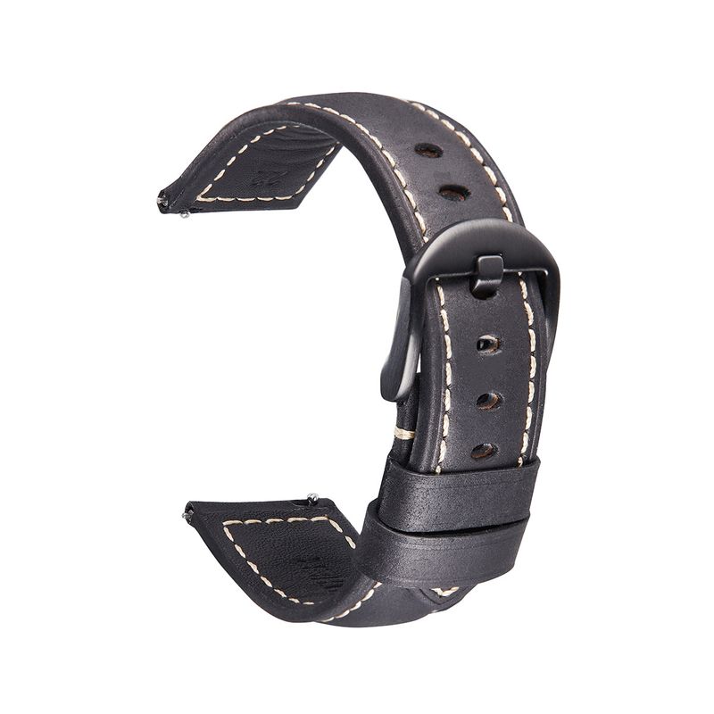 Premium Genuine Leather Watch Band For Smartwatches - 22mm Quick Release Strap, Classic Retro Design, Soft & Durable, Multiple Color Options_voghion.com