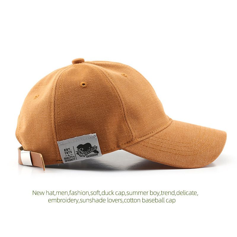 Koreanesch Moudemark Sticker Baseball Hutt fir Männer a Fraen Koppel All-Match Fréijoers- a Summer Sonnenhut Retro Soft Top Pure Baumwoll Kappe_voghion.com