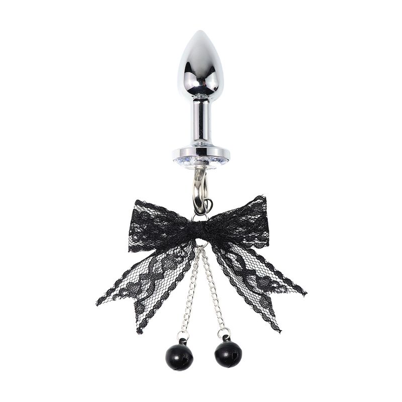 White Lace Bow Bell Anal Plug Erotic SM Flirting Stimulating Nipple Clamps Vaginal Clips_voghion.com