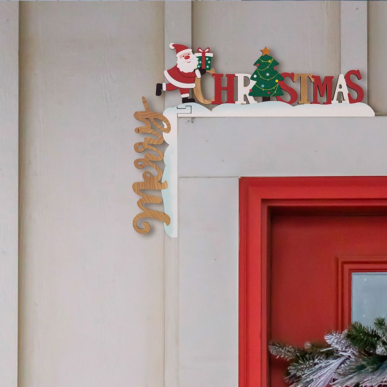 Haobei nouvelle décoration de Noël fournitures tridimensionnelles en bois lettre de Noël cadre de porte suspendu créatif porte coin table décoration_voghion.com