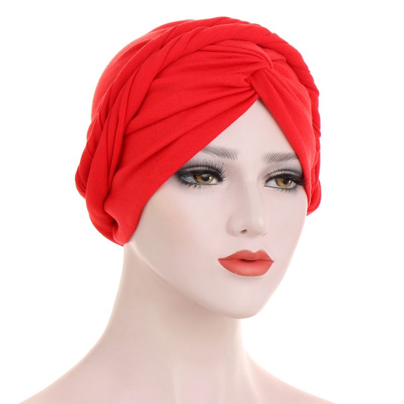 Forehead Cross Candy Color Base Variety Long Tail Indian Hat Turban Hat Chemotherapy Hood_voghion.com