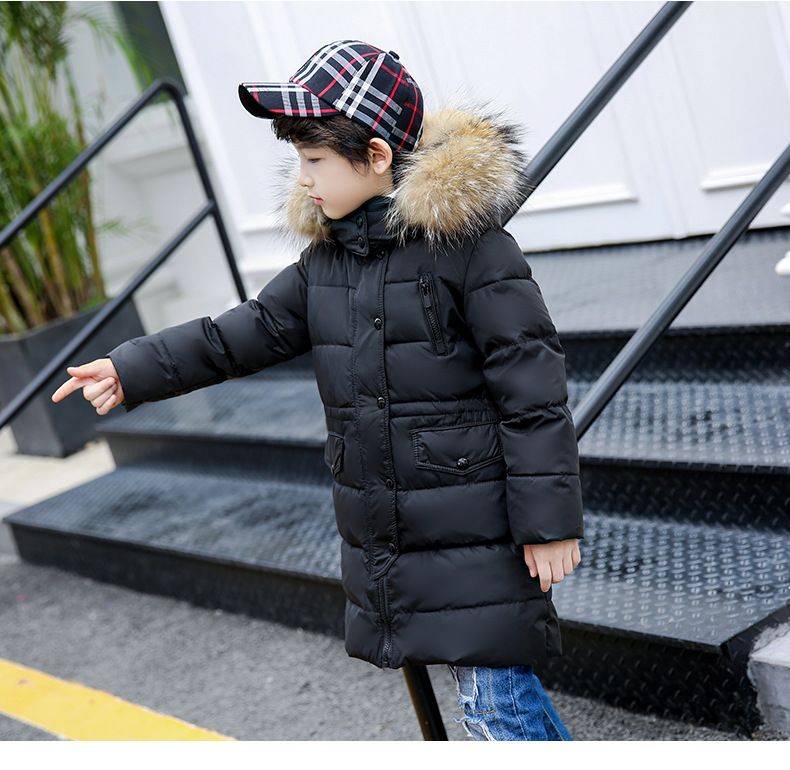 çocuk giyim Yeni çocuk şişme ceket erkek uzun kız orta boy çocuk_voghion.com