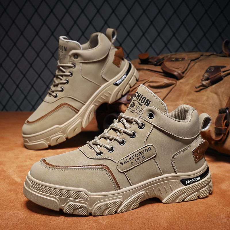 Martin Winter New Breathable High Top Workwear Men's Thick Soled Casual Short Boots Trendy Shoes_voghion.com
