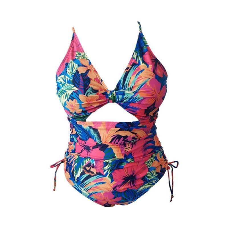 Maillot de bain une pièce plissé pour femmes, bikini exclusif, ajouré, couvrant le ventre, slim, plus gros, nouvelle collection_voghion.com