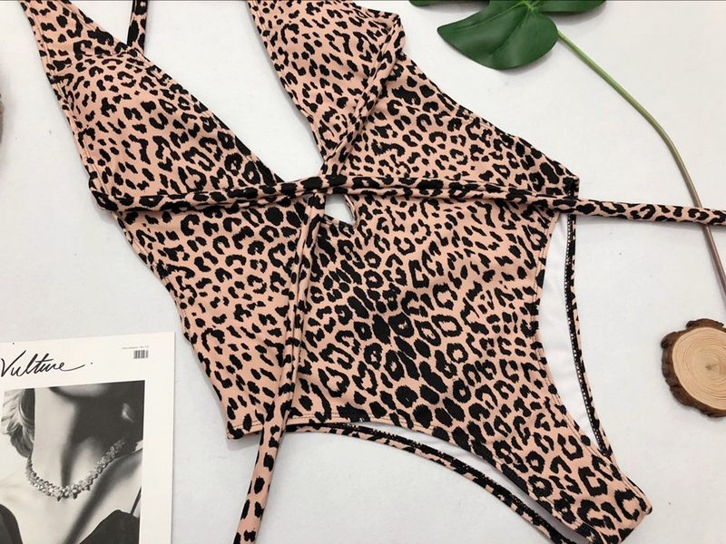 Maillot de bain une pièce imprimé léopard pour femmes, commerce extérieur, style tendance_voghion.com