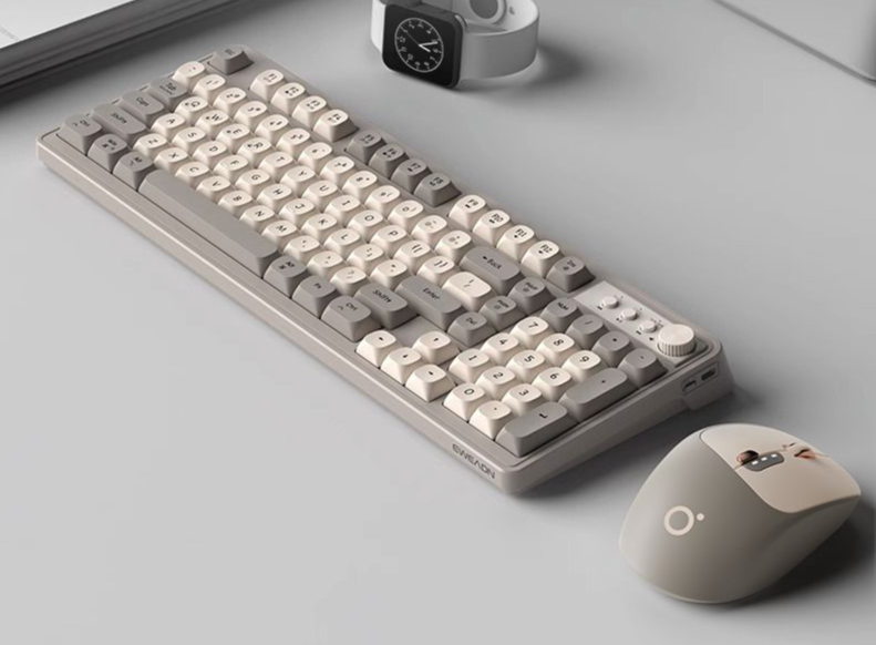 Forerunner V1 Wireless Bluetooth Dual-Mode Keyboard Mouse Silent Mechanical Feel Office Gaming High Aesthetic For Girls_voghion.com