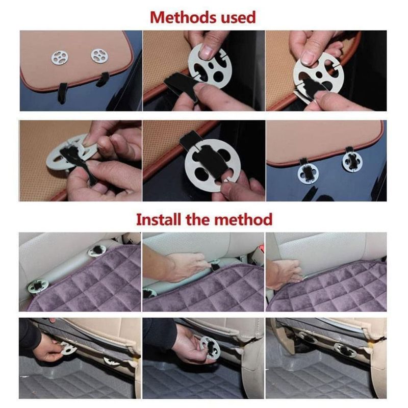 Car Seat Cover Front Rear Flocking Cloth Cushion Non Slide Winter Auto Protector Mat Pad Keep Warm Universal Fit Truck_voghion.com