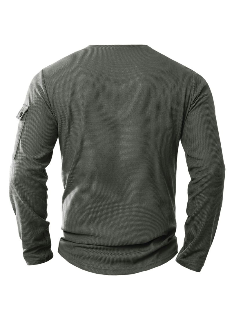 Maglietta da uomo a due pezzi, a doppio strato, con scollo a V, stile autunnale e invernale, con cuciture di grandi dimensioni, a maniche lunghe._voghion.com