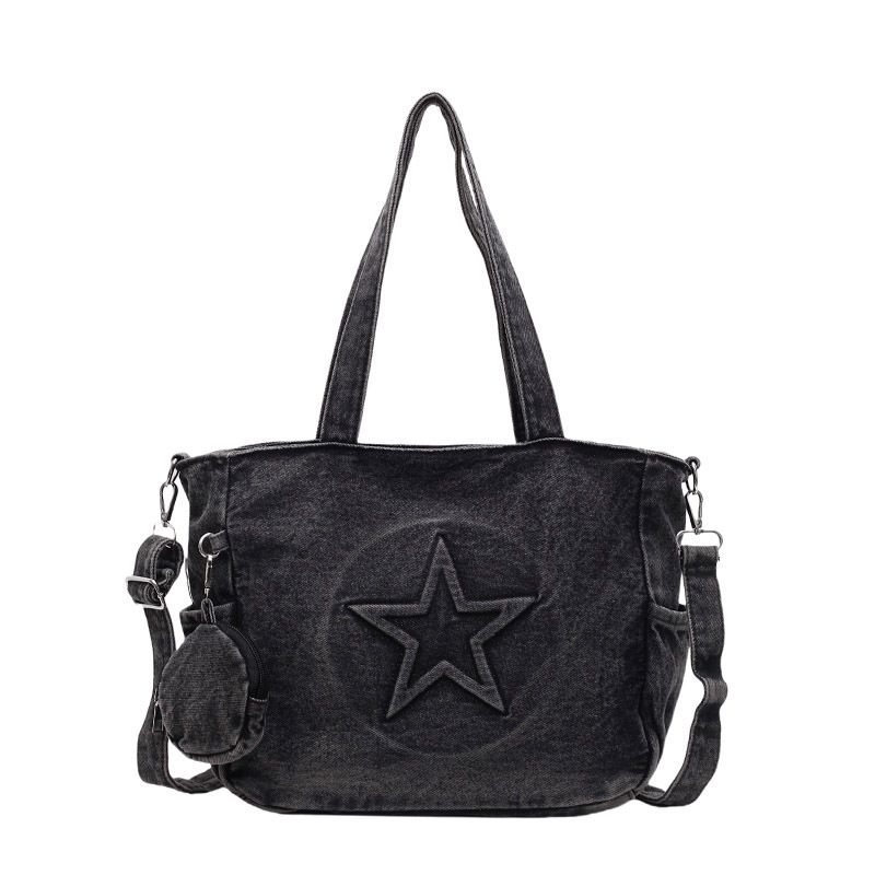 Borsa a tracolla piccola da donna, stile coreano, versatile, da portare sottobraccio, modello 2025, in denim alla moda_voghion.com