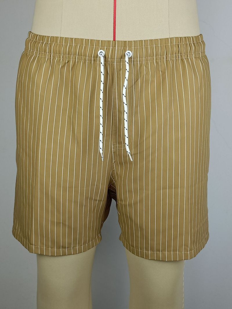 Mode Homme Rayé Triangle Maille Doublure Grand Pantalon Imprimé Multicolore Trois-Quarts Short D'été En Plein Air Short De Plage Pour Hommes À Séchage Rapide_voghion.com