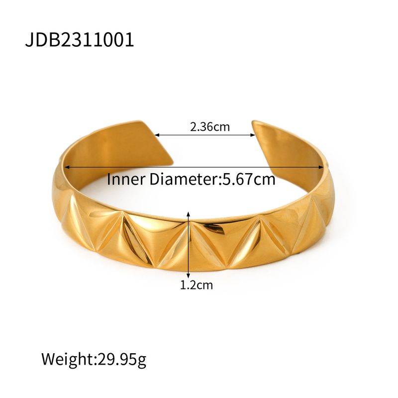 JD Designer Gold Stainless Triangle Open Bracelet, Light Luxury, High Quality, and Elegant Titanium Steel Bracelet_voghion.com