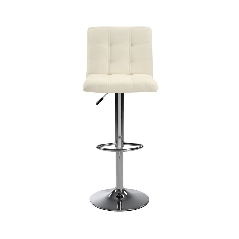 Bar Stools 1 Set Of 2, Counter Height Bar Stools, Square Cushion Bar Stools With Back, Footstool, Cafe, White, 2 Pieces_voghion.com