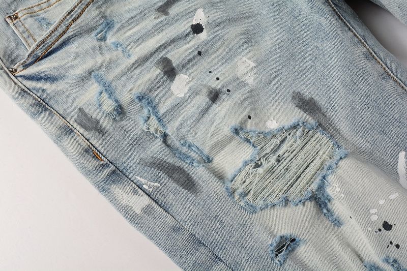 Jeans aderenti aderenti da uomo con toppe strappate e moda hip-hop da strada_voghion.com