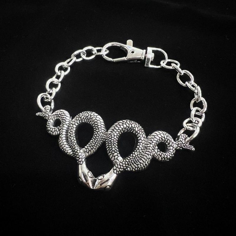 Bangles Silver Snake Bracelet Chain Dark Gothic Gothic_voghion.com
