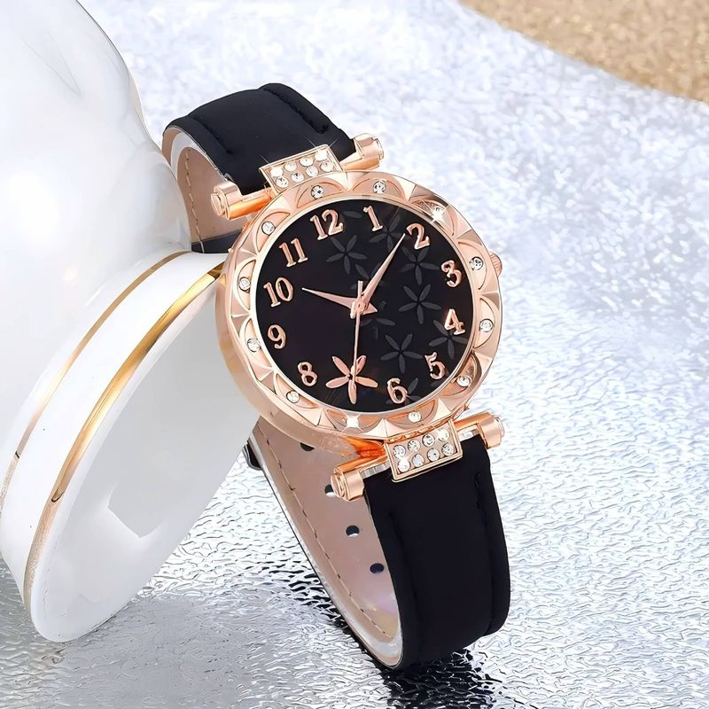 Herrenuhren Damenuhr New Style Damen Casual Watch Leichte Luxus Diamant Seestern Muster Zifferblatt Gürtel Quarzuhr Perlenarmband Set_voghion.com