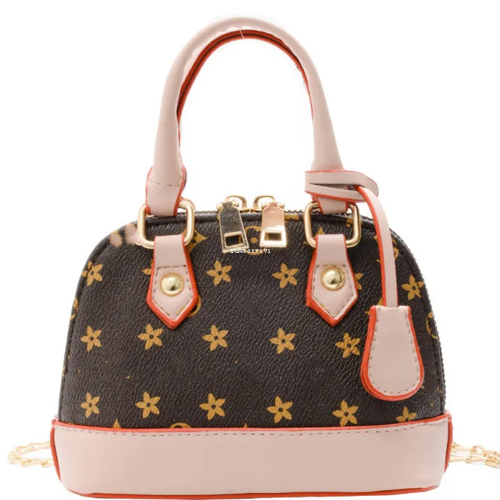 Backpacks Fashion children shell handbag kids printed PU leather chain bag girls single shoulder bags designer women_voghion.com
