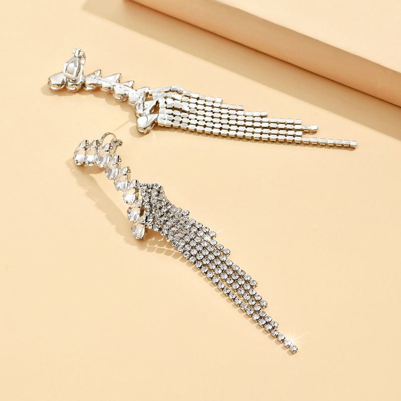 Unisex Earrings Personalized Tassel Earrings Fashionable Temperament Super Flash Diamond Claw Chain Earrings_voghion.com