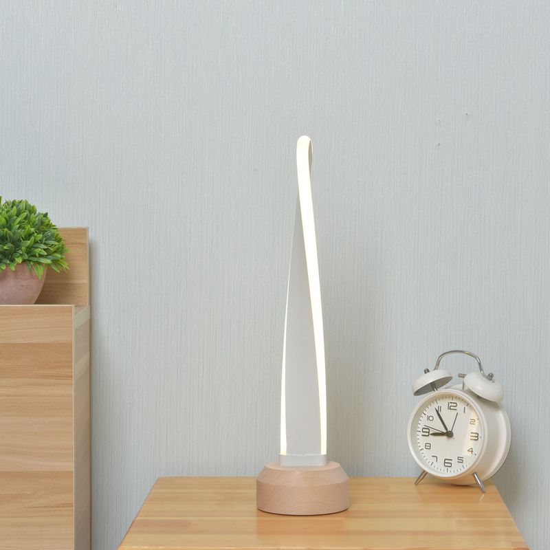 Lámpara de noche LED inteligente de madera maciza, creativa, nueva y única, estilo japonés, europeo, con USB, ideal como regalo para bodas o como luz de noche._voghion.com