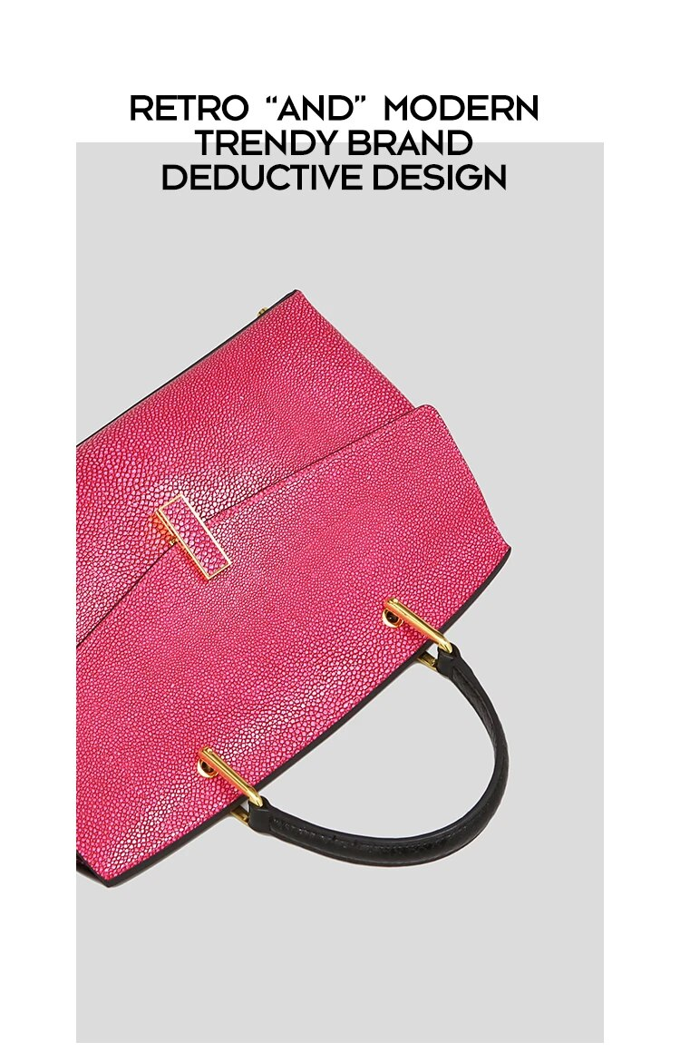 Borsa a tracolla da donna con motivo a pesce perla, in pelle di vacchetta, grande capacità, alla moda_voghion.com