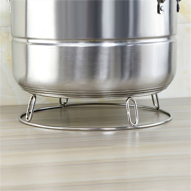 Supporto isolante in acciaio da cucina per pentole; Supporto per vapore in acciaio inox antiscottatura per pentole 1 pz; Cuscinetto; Calore_voghion.com