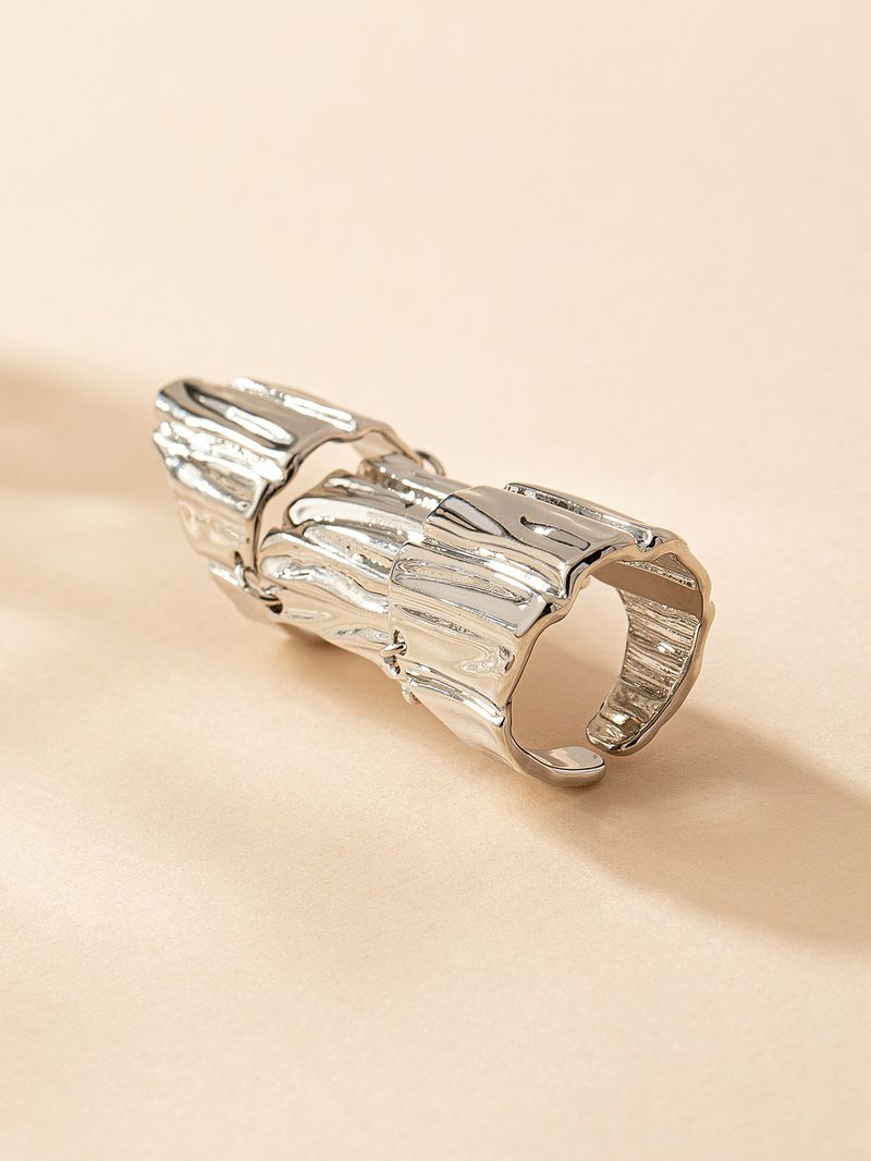 Women's Jewelry Mechanical Armor Index Finger Joint Bracket Armor Metal Nail Ring Niche Design Adjustable Ring Ring_voghion.com