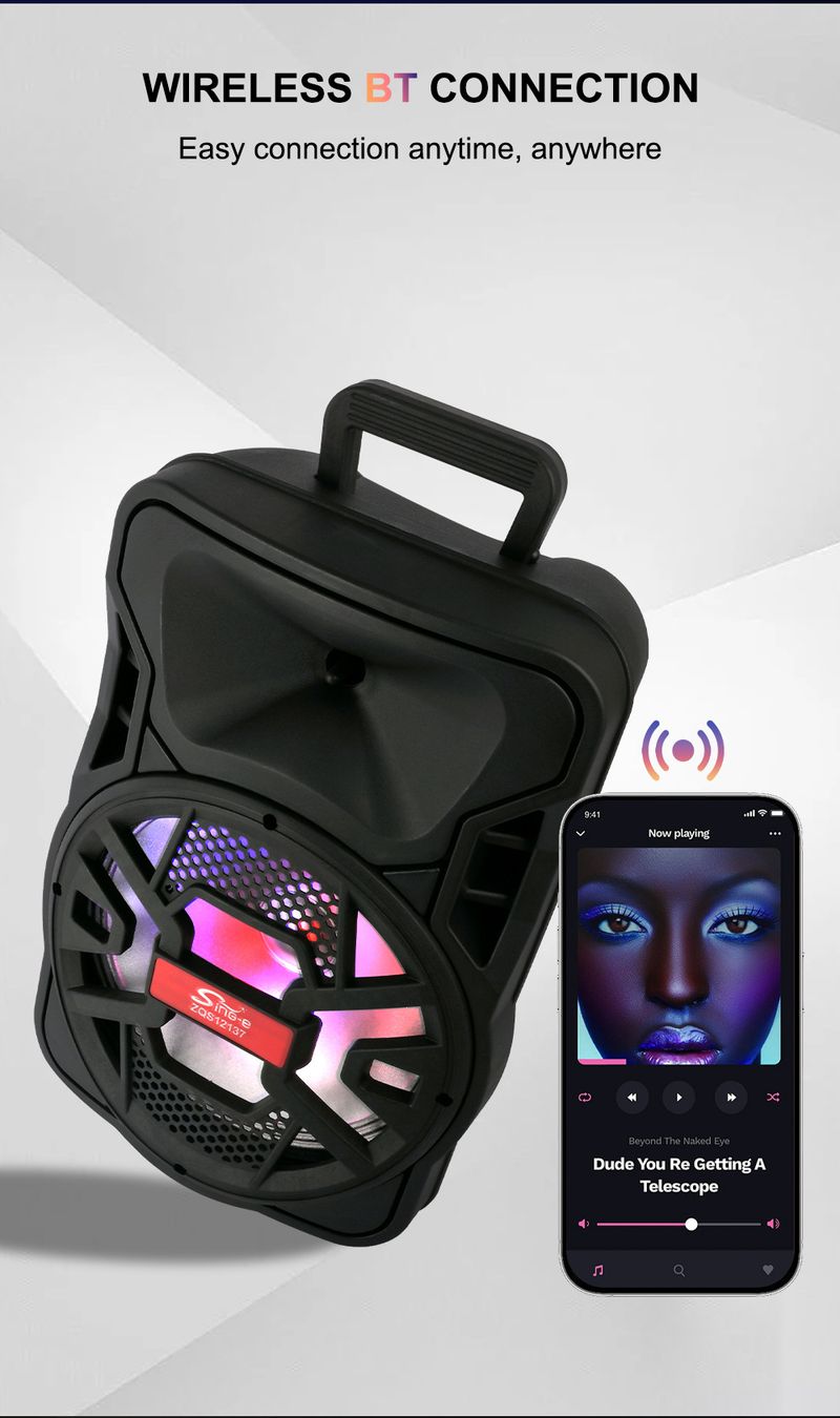 ZQS12137 Square Dance Audio Outdoor High Power Mobile Tie Rod Bluetooth Speaker With Microphone_voghion.com