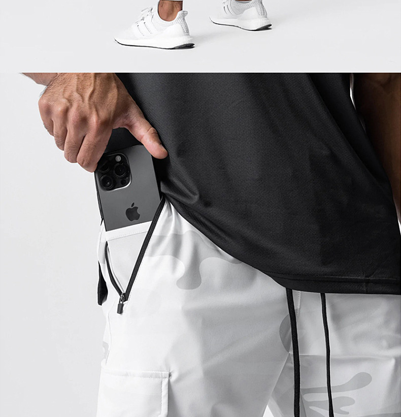 Pantaloni sportivi da palestra ad asciugatura rapida da uomo Pantaloni da corsa Tasche Pantaloni cargo da allenamento Pantaloni da jogging da allenamento Fiess Casual_voghion.com