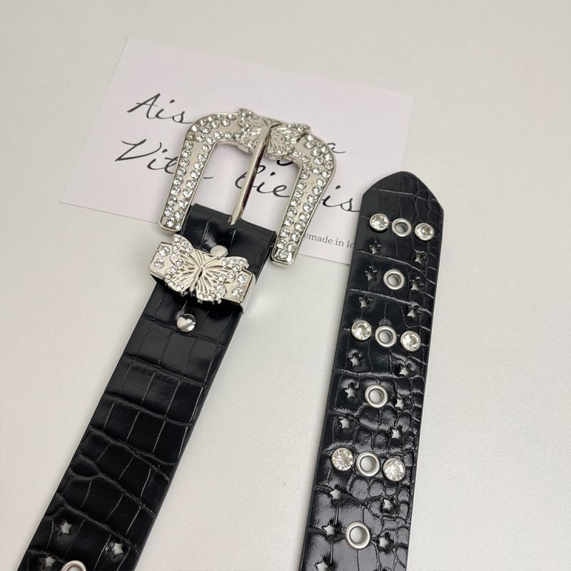 Cintura decorativa versatile con design punk, stile Y2K, dolce e cool, con farfalla e strass, sottocultura americana_voghion.com