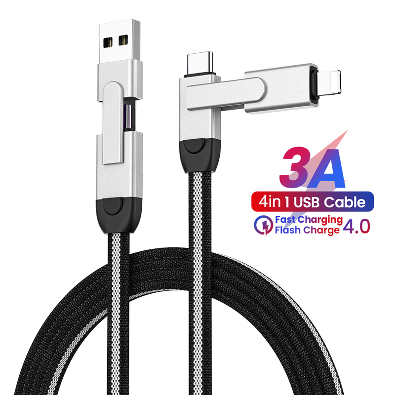 4-in-1 fast charging USB C cable for iPhone to phone charging cable charging USB Type C data cable for Samsung_voghion.com