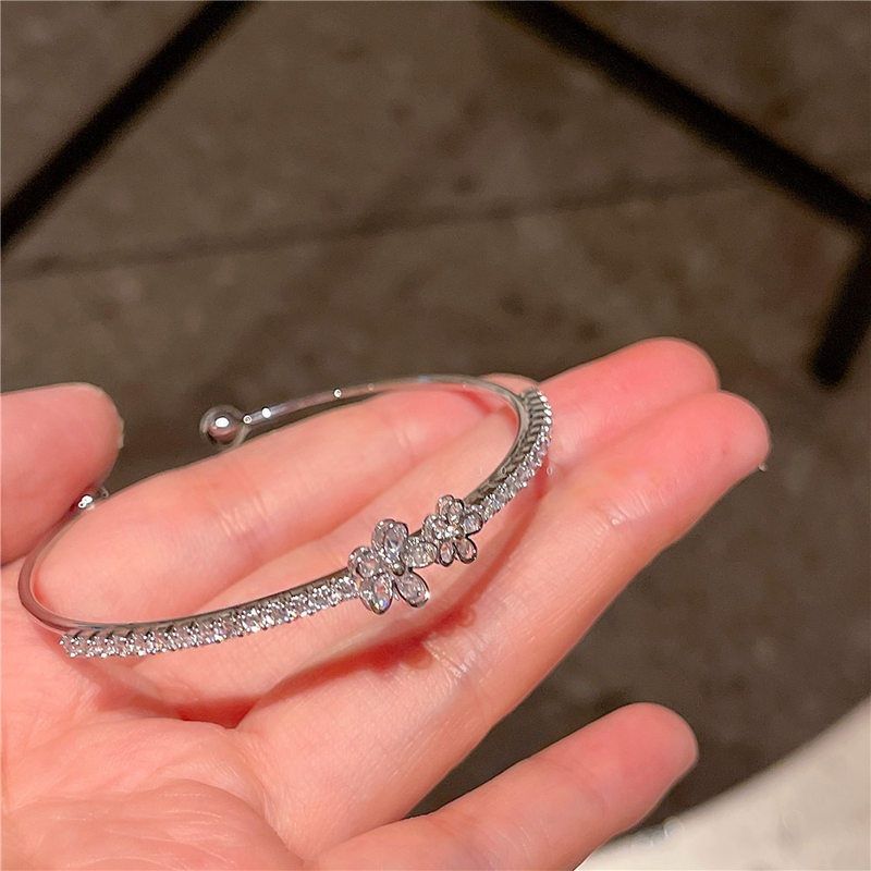 Bracciale con fiori trasparenti in argento JOJOACC bracciale con fiori in oro 14 carati placcato con nuovi gioielli luminosi_voghion.com