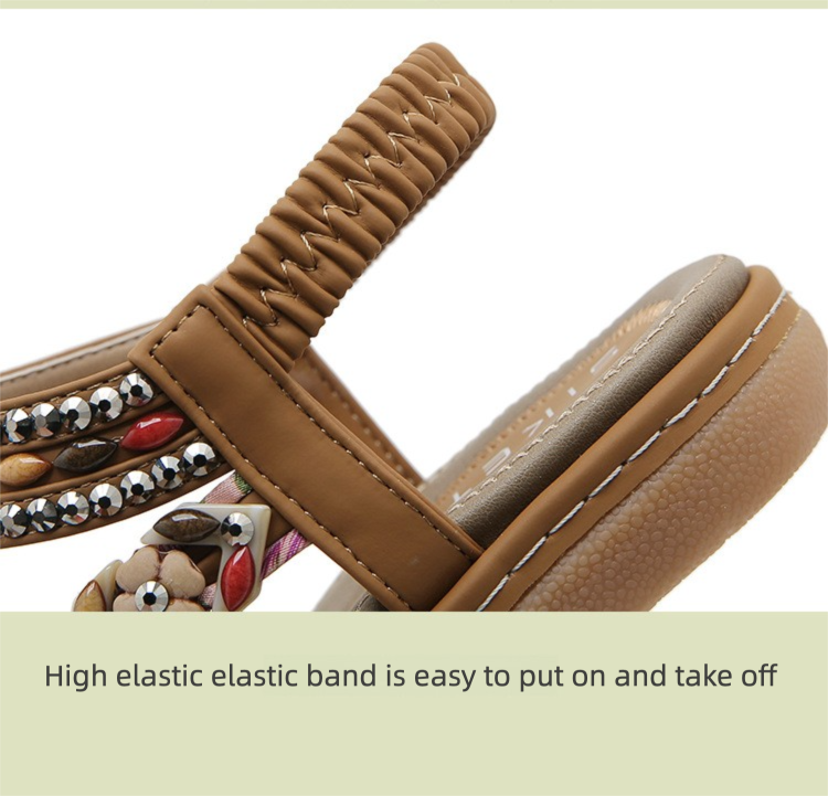 W676-3 Nieuwe zomer 2025 met strass steentjes, comfortabele, casual strand sandalen met ronde neus en platte neus_voghion.com