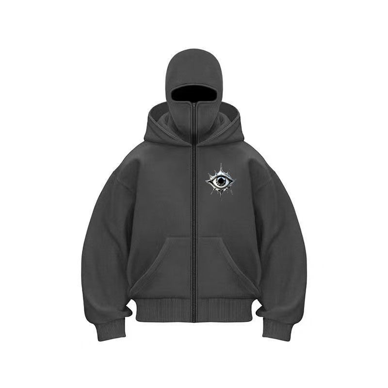 Herrenbekleidung Trendy Metal Print Kapuzenpullover - Auffälliger Grafikpullover für Streetwear-Liebhaber | Erhältlich in Schwarz, Weiß, Grau und Rot_voghion.com