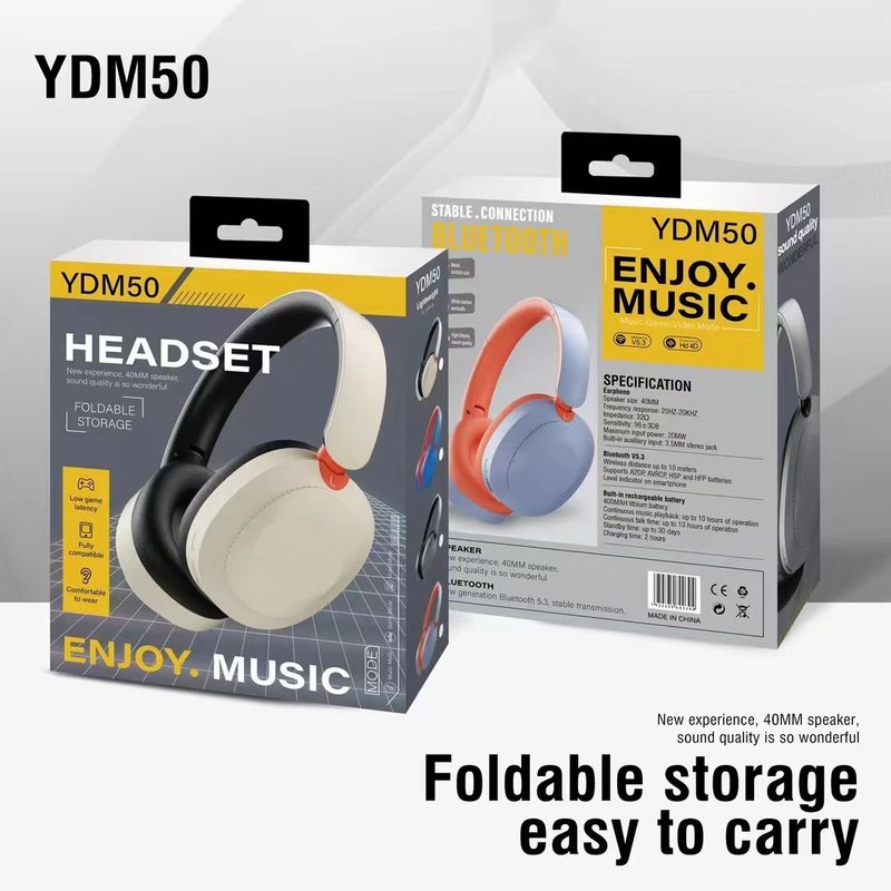 Nuove cuffie da gioco sportive di alta qualità con bassi potenti e Bluetooth wireless da indossare sulla testa YDM50_voghion.com