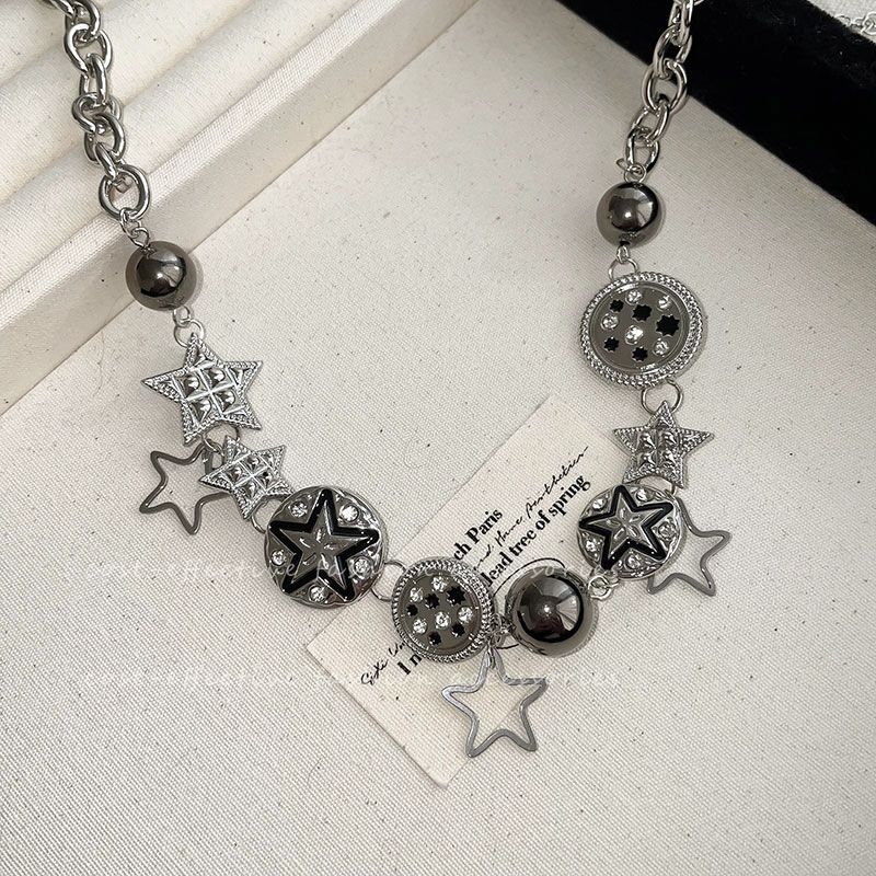Y2k Stern Halsband Halskette Damen Trend Herbst und Winter 2023 neue Internet Promi Accessoires süße und coole Halskette im Hot Girl Style_voghion.com