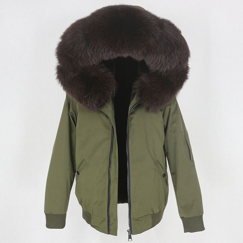 Women's Clothing New Style Parka With Thickened Artificial Fur Lining, Detachable Real Fur Large Fur Collar Jacket For Women_voghion.com