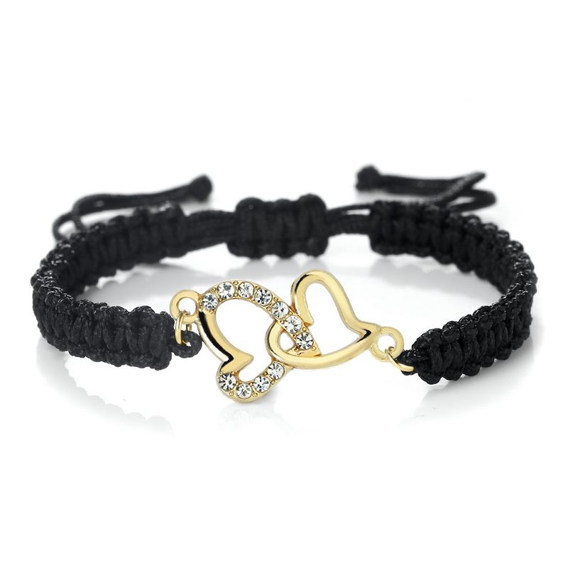 Alloy Red Rope Handmade Travel Personality Zircon Rhinestone Braided Adjustable Stretch Bracelet_voghion.com