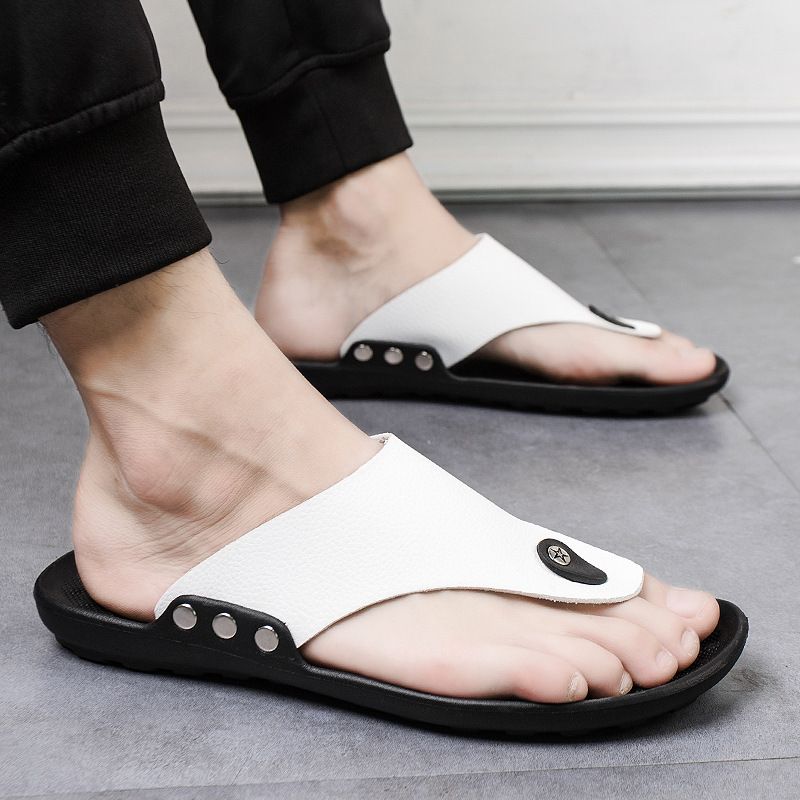 Unschlagbare Qualität Sommer Neue Koreanische Ausgabe Herren Fischgräten Strandschuhe Mode Casual Sandalen Hausschuhe Für Den Innen- Und Außenbereich_voghion.com